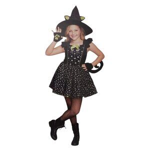 Celebrate Girls S (6/6X) Witchy Kitty Complete Halloween Costume